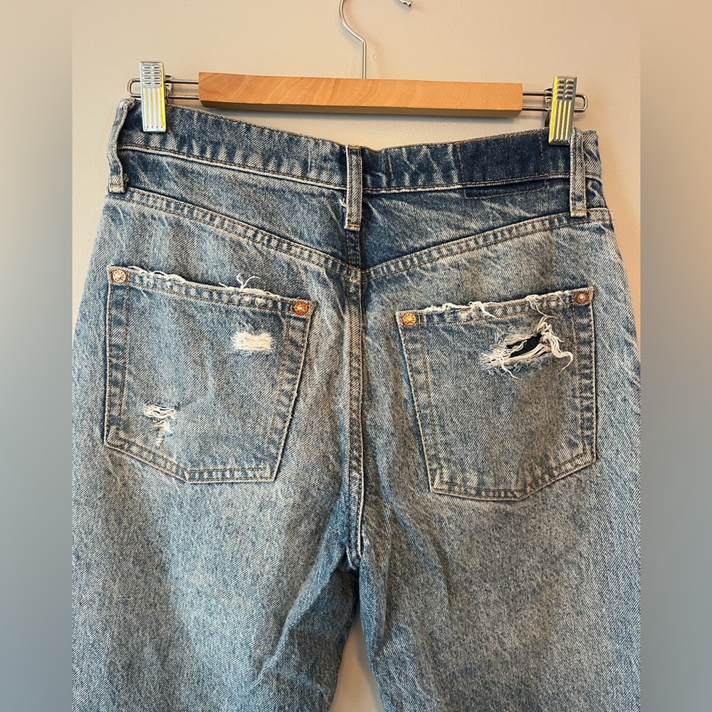 Free People Distressed Blue Jeans - Picture 4 of 5
